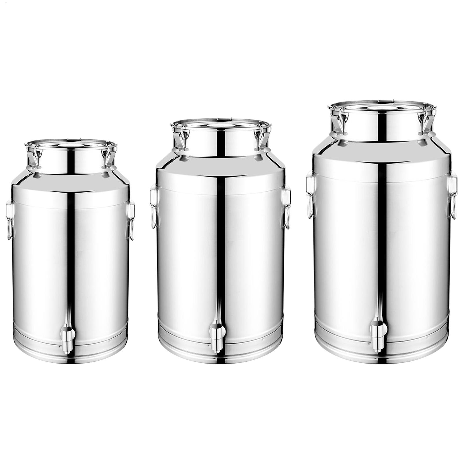 Commercial Kitchen Tap - 5L/9L/14L キッチン密閉バレル 蛇口付き ステンレス製グリース容器 蓋付き 気密ミルクバケツ