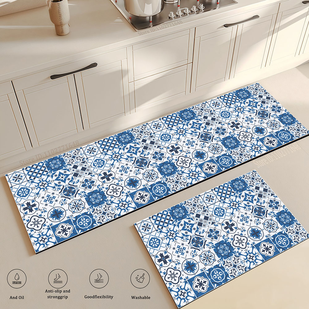 Kitchen Flooring Commercial - 新しい 1 PC シンプルなスタイルのソフトキッチンフロアマット吸収性抗疲労ノンスリップ扱いやすいカーペットロング大型浴室入口