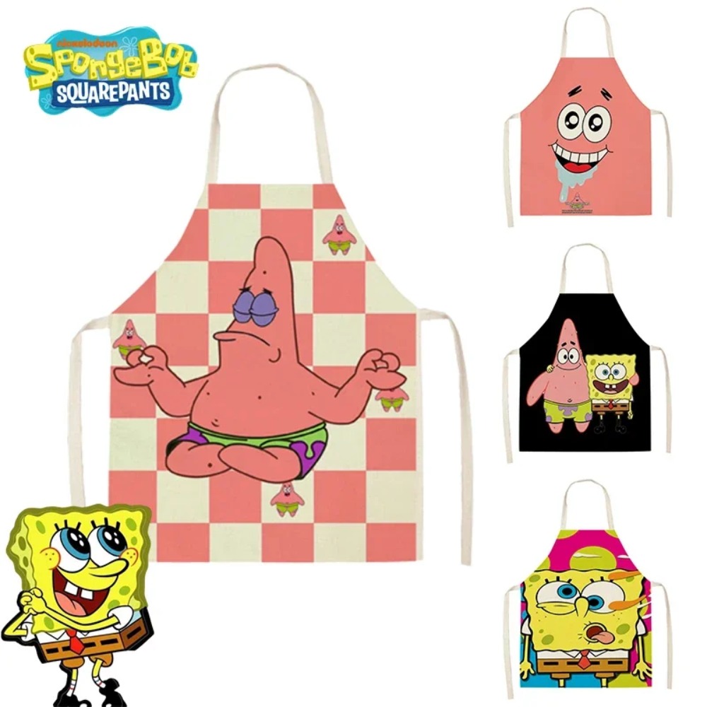 Commercial Kitchen Set - スポンジボブ パトリック キッチンエプロン 大人用 リネンビブ アニメ
