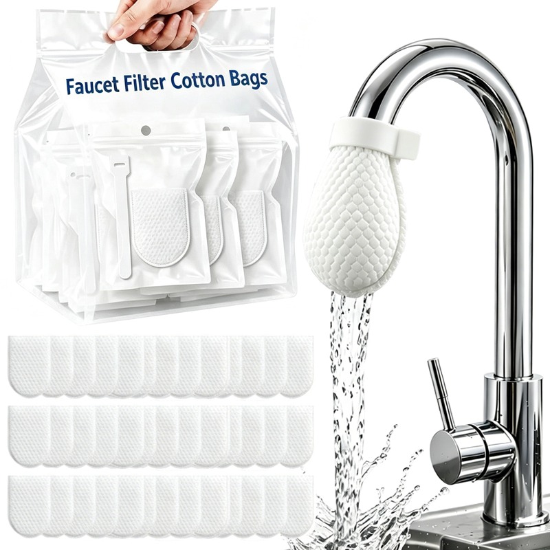 Commercial Kitchen Tap - 300/30x 蛇口フィルターコットンバッグストラップ付きアンチスプラッシュキッチン水道水フィルターメッシュ交換浴室シンクタップアクセサリー