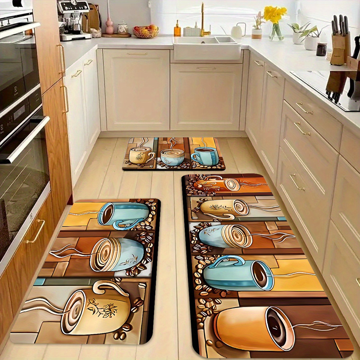 Kitchen Flooring Commercial - VIKAMA1/2 個キッチン珪藻泥フロアマット耐油防水速乾マットランドリー廊下アクセスロングカーペット家の装飾