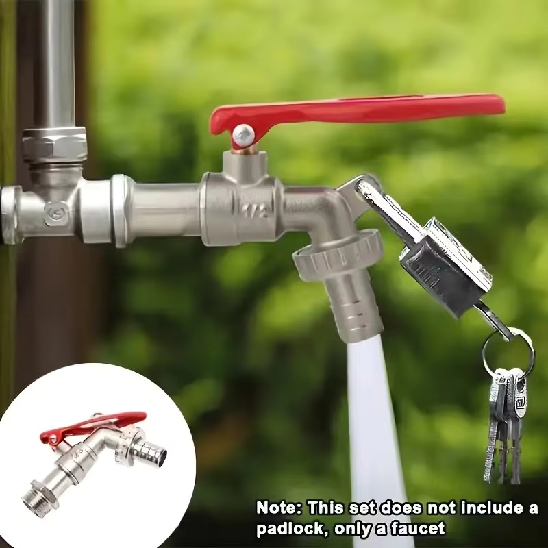 Commercial Kitchen Tap - 1Pc 1/2 インチ亜鉛合金蛇口ガーデンビブコック屋外ロック可能な水タンクコネクタ工業用家庭用灌漑交換ツール