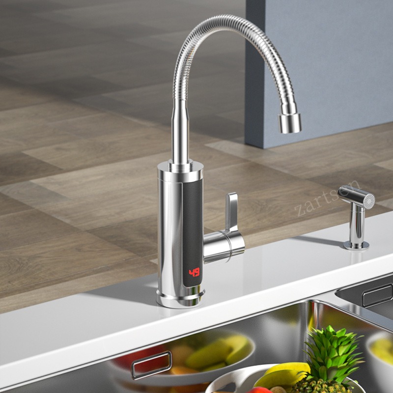 Commercial Kitchen Tap - キッチン蛇口電気タップキッチンタップ瞬間湯沸かし器加熱可能 3KW 浴室キッチン回転 360 ° 液晶ディスプレイ