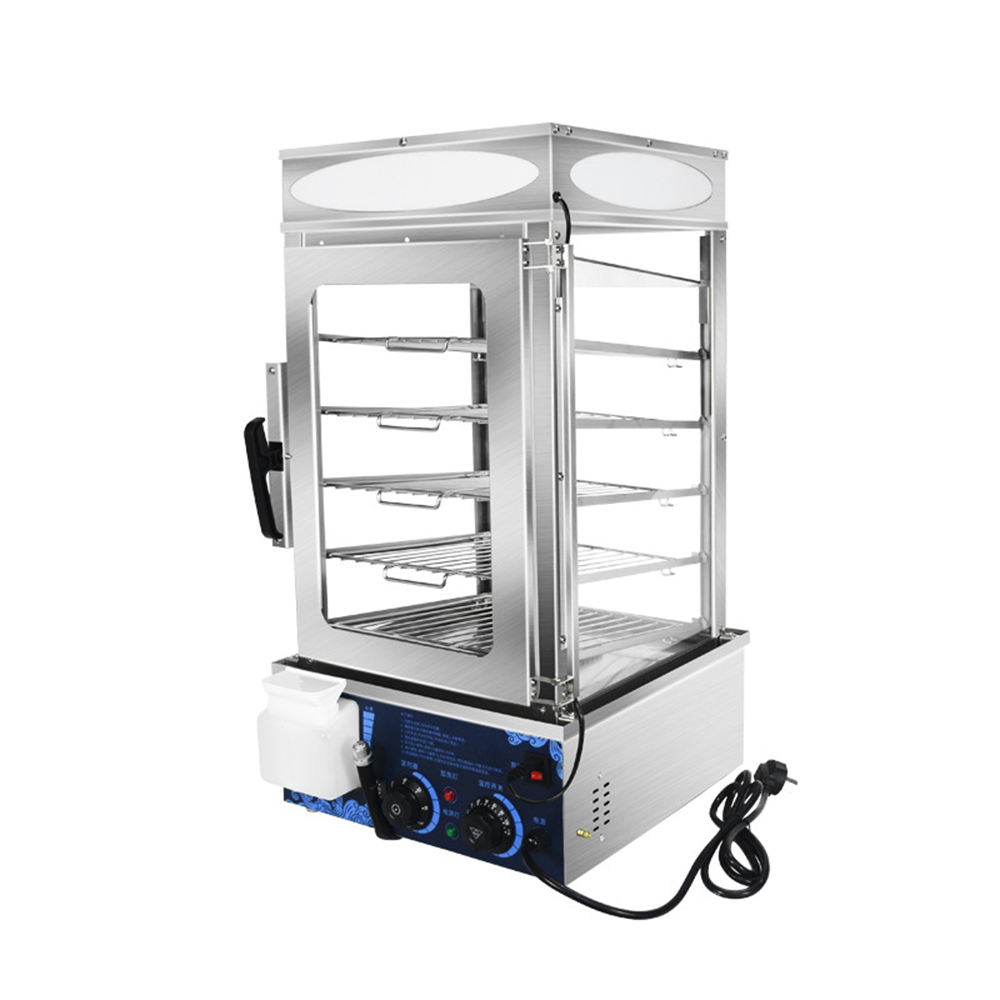 Commercial Kitchen Steamer - 電気式業務用ステンレス製食品保温ディスプレイ、蒸し料理用キッチンマシン、ガラス付きバオ点心パン蒸し器