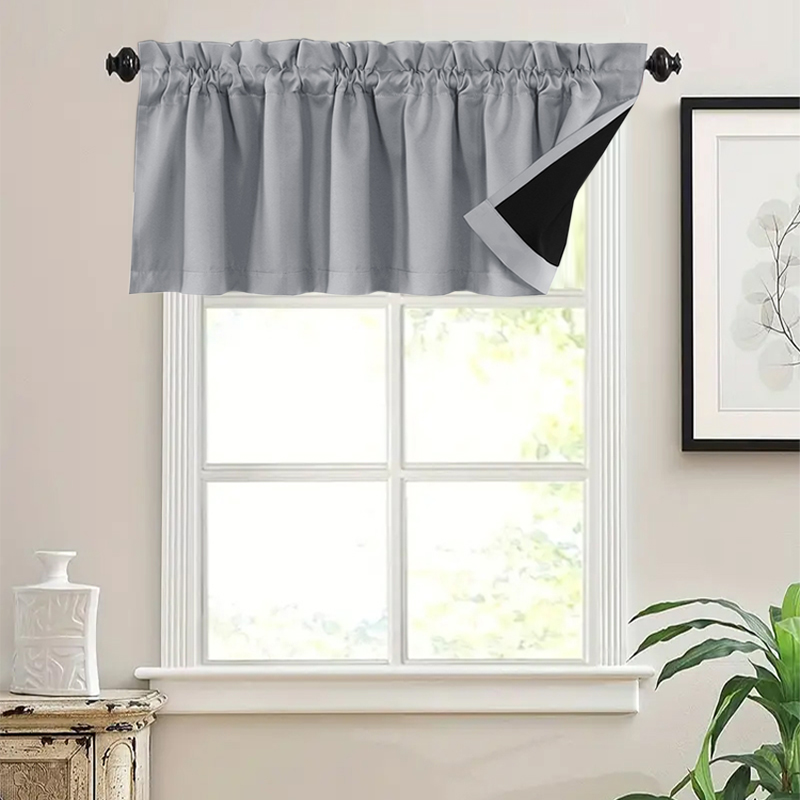 Commercial Kitchen Canopy - 100% 遮光キッチンショートカーテン W106cm x H30cm 2枚、W132cm