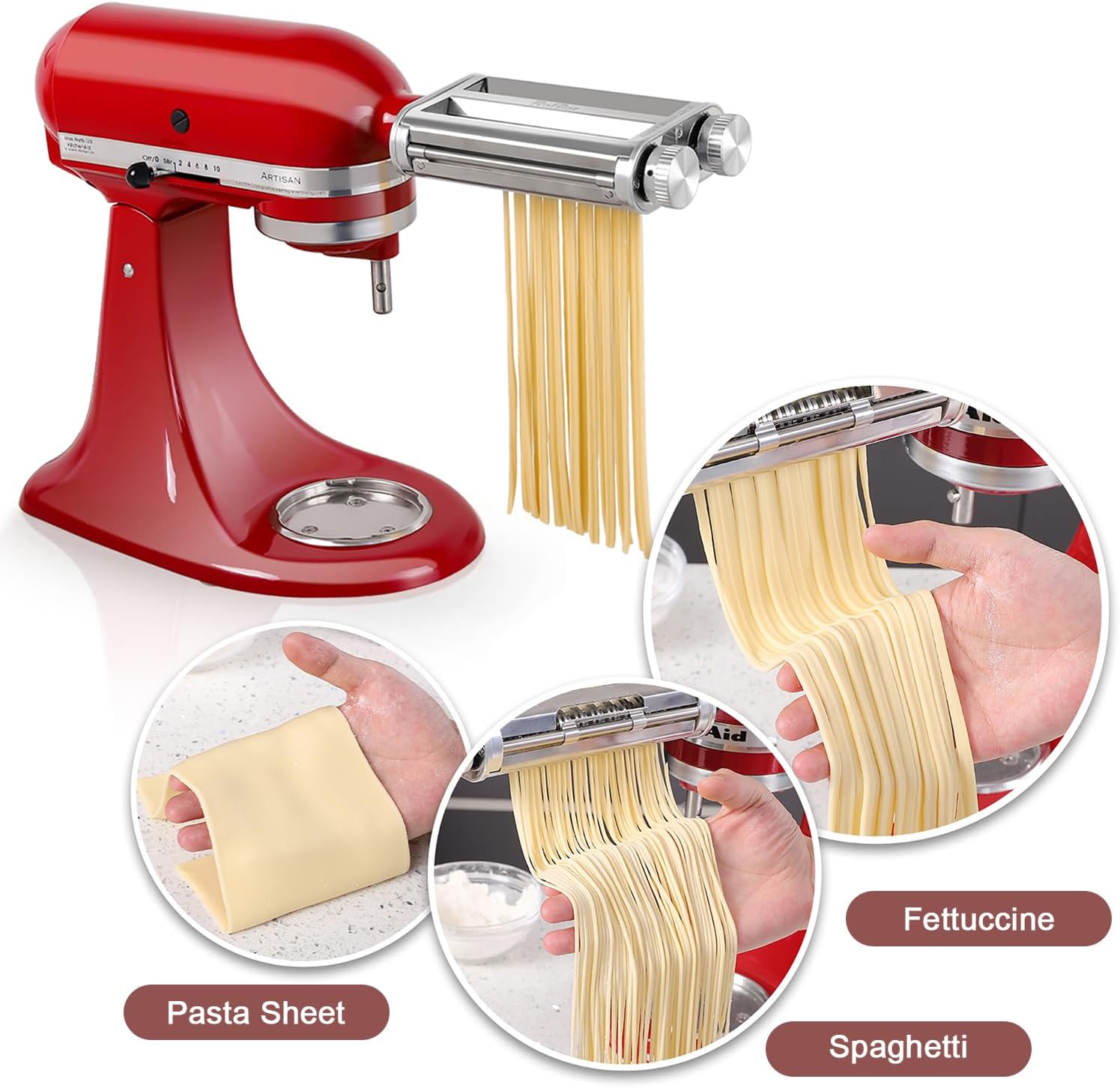 キッチンエイドミキサー3-in-1パスタローラーカッターアタ - Commercial Kitchen Aid Mixer のレビューと価格