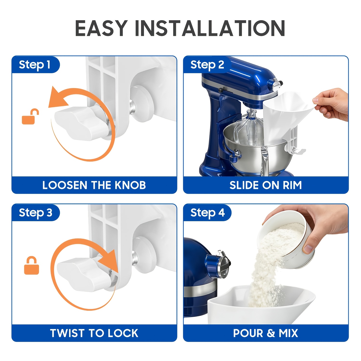 広口小麦粉漏斗生地シュートキッチンエイドスタンドミキサー用ス - Commercial Kitchen Aid Mixer のレビューと価格