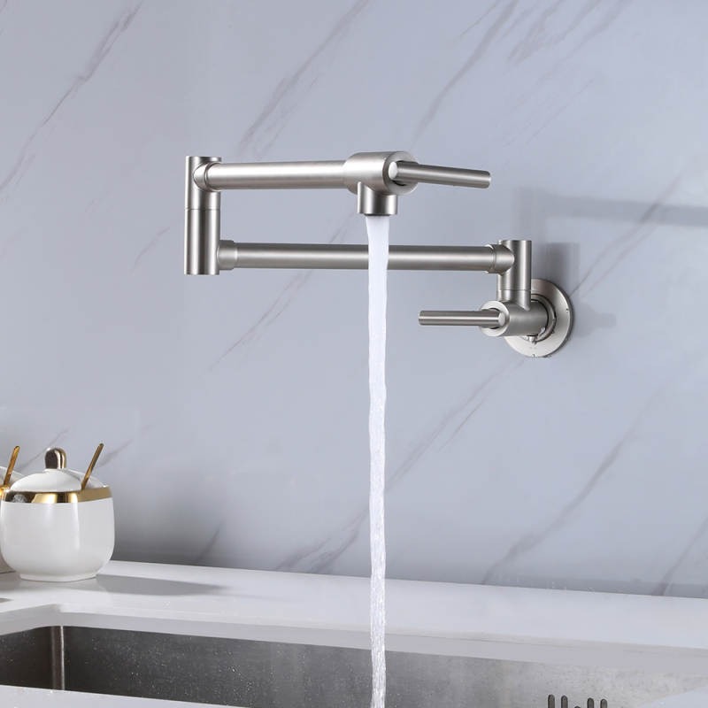 壁掛け業務用調理器キッチンシンク伸縮式スイングアームタップデ - Commercial Kitchen Tap With Spray のレビューと価格