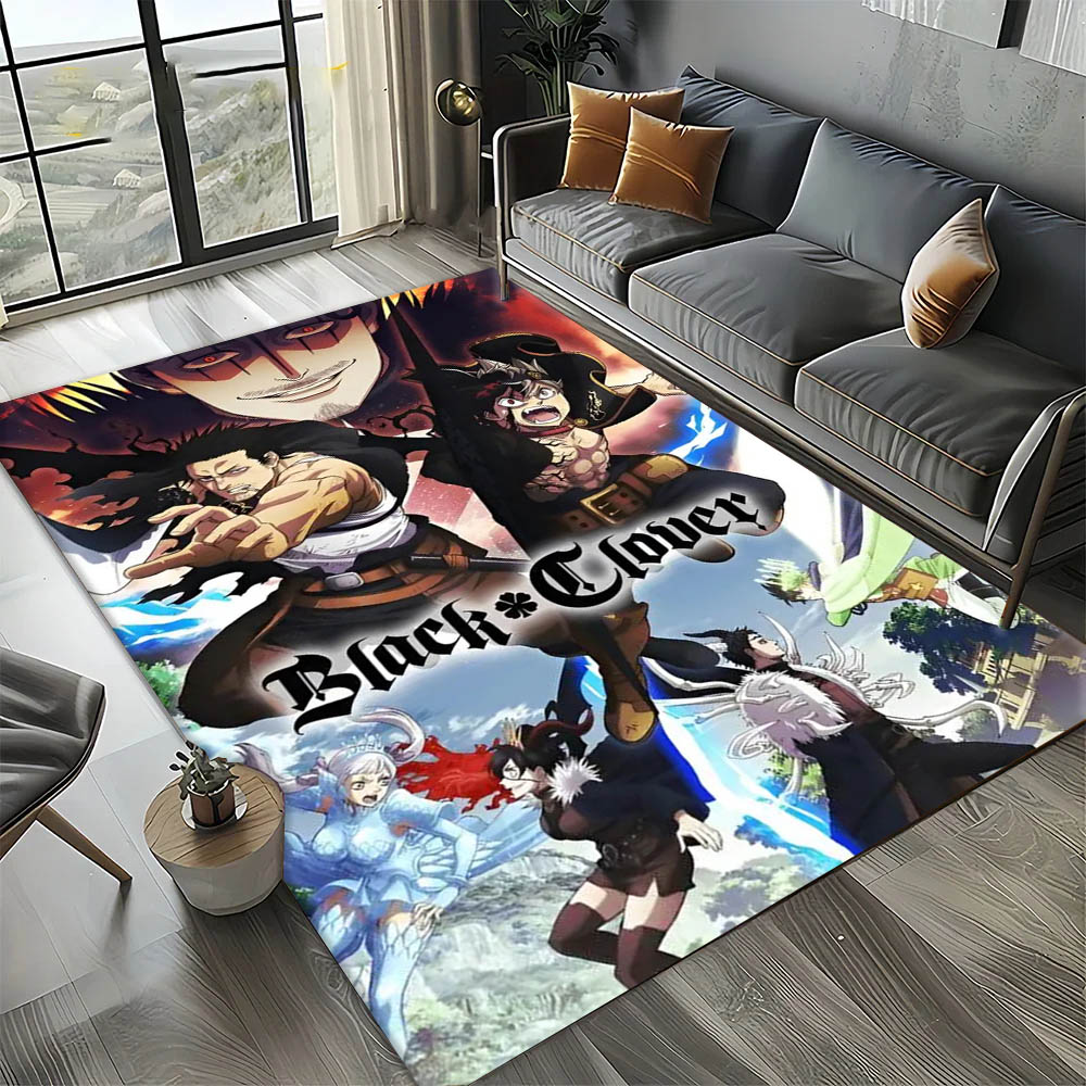 漫画アニメB-ブラックH-ホットクローバーカーペットラグアー - Kitchen Flooring Commercial のレビューと価格