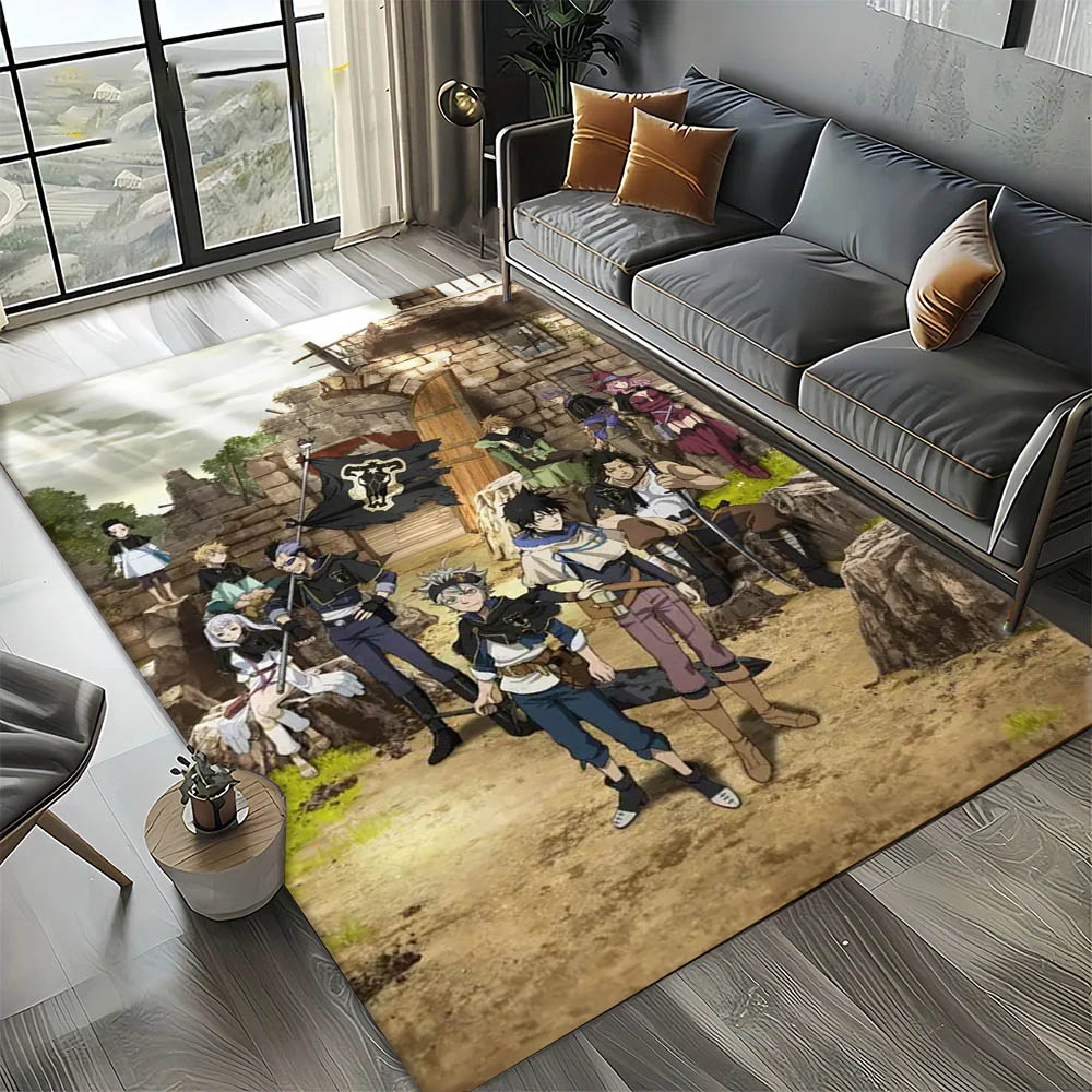 漫画アニメB-ブラックH-ホットクローバーカーペットラグアー - Kitchen Flooring Commercial のレビューと価格