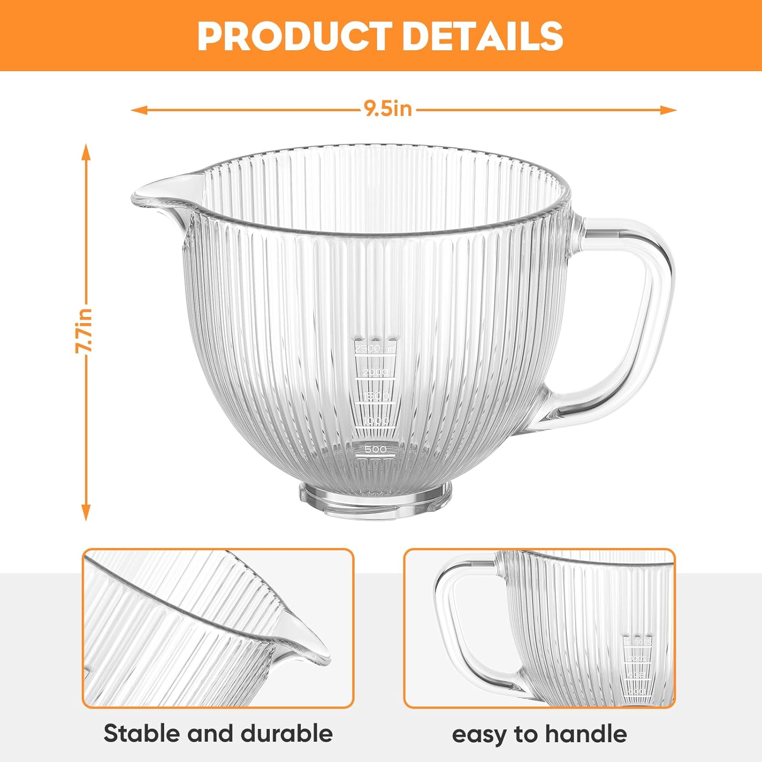 GVODE キッチンエイドミキサー用ガラスボウル、4.5-5 - Commercial Kitchen Aid Mixer のレビューと価格