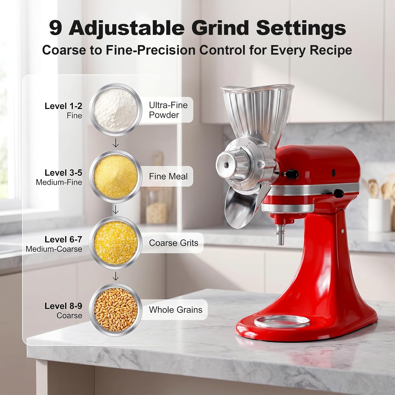 キッチンエイド用オールメタル穀物グラインダーアタッチメント、 - Commercial Kitchen Aid Mixer のレビューと価格
