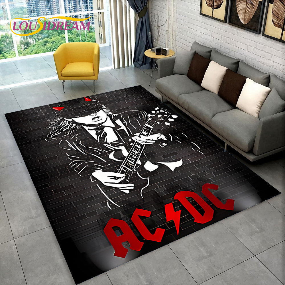 AC/DC ロックバンドエリアラグ 大型、カーペットラグ 家 - Kitchen Flooring Commercial のレビューと価格