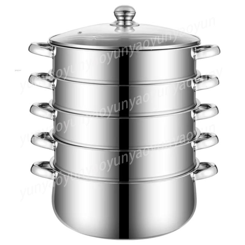 大容量4層蒸し器、業務用厚底ステンレス製、レストランや家庭の - Commercial Kitchen Steamer のレビューと価格