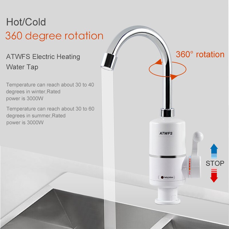 Atwfsタンクレス電気最新給湯器キッチンインスタント温水タ - Commercial Kitchen Tap のレビューと価格