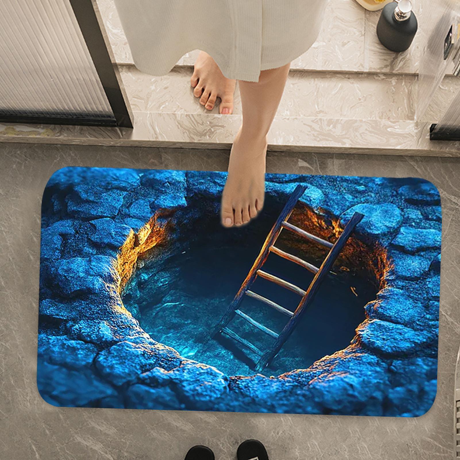 3D錯覚ホールラグ滑り止めカーペットお手入れ簡単ペット対応フ - Kitchen Flooring Commercial のレビューと価格