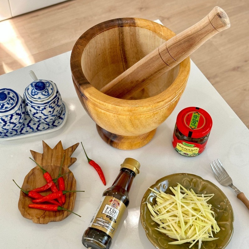 天然アカシア木製のすり鉢とすりこぎ棒セット、家庭用・業務用ニ - Commercial Kitchen Set のレビューと価格