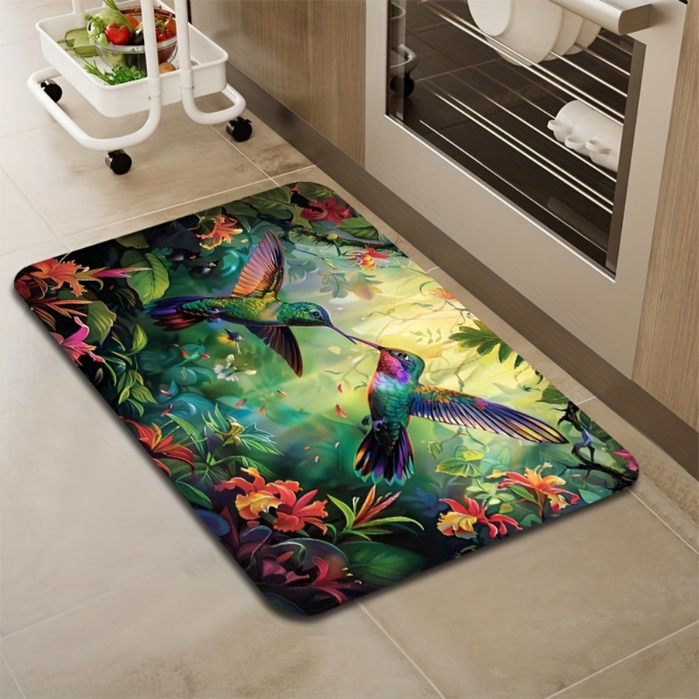 VIKAMA 春のハチドリ トロピカルデザイン フロアマット - Kitchen Flooring Commercial のレビューと価格